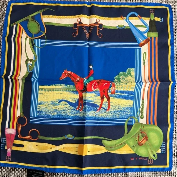 New Women’s “ETRO” Square Silk Scarf - Picture 1 of 6